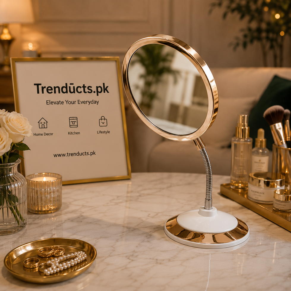 Flexible Double-Sided 360° Rotating Makeup Mirror