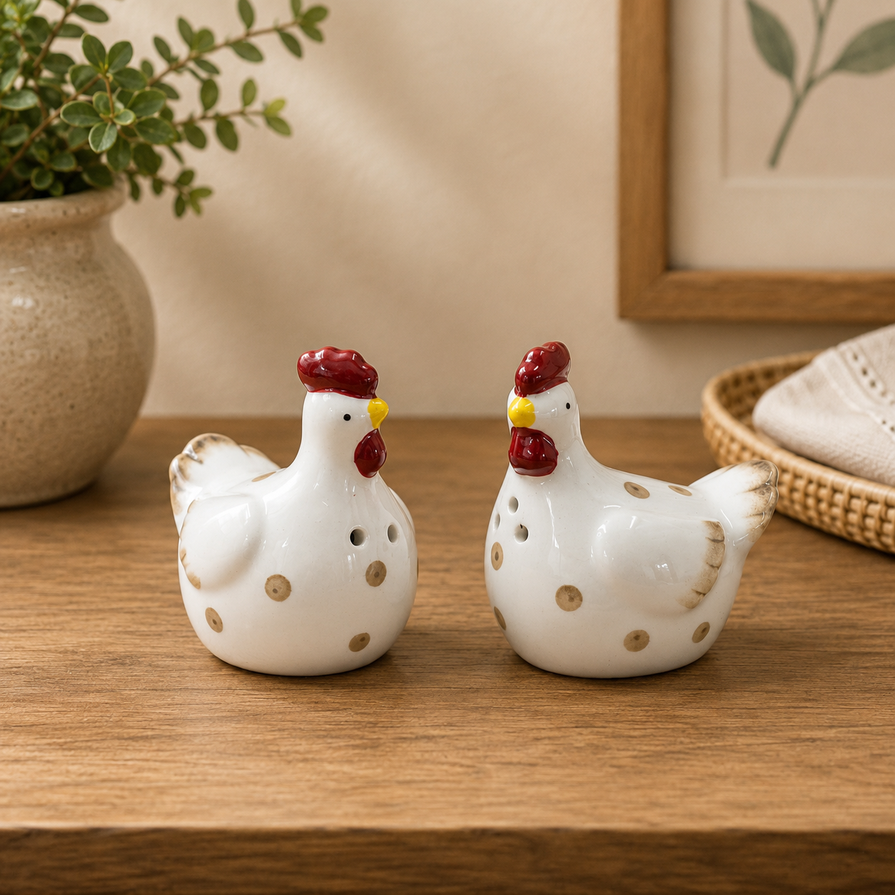 Ceramic Chicken Salt & Pepper Shaker Set