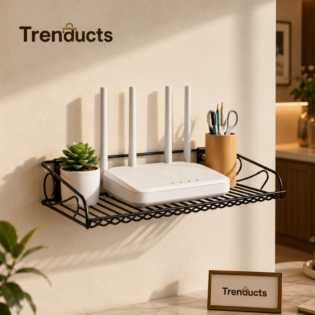 Metal WiFi Router Wall Shelf – Space-Saving Mount