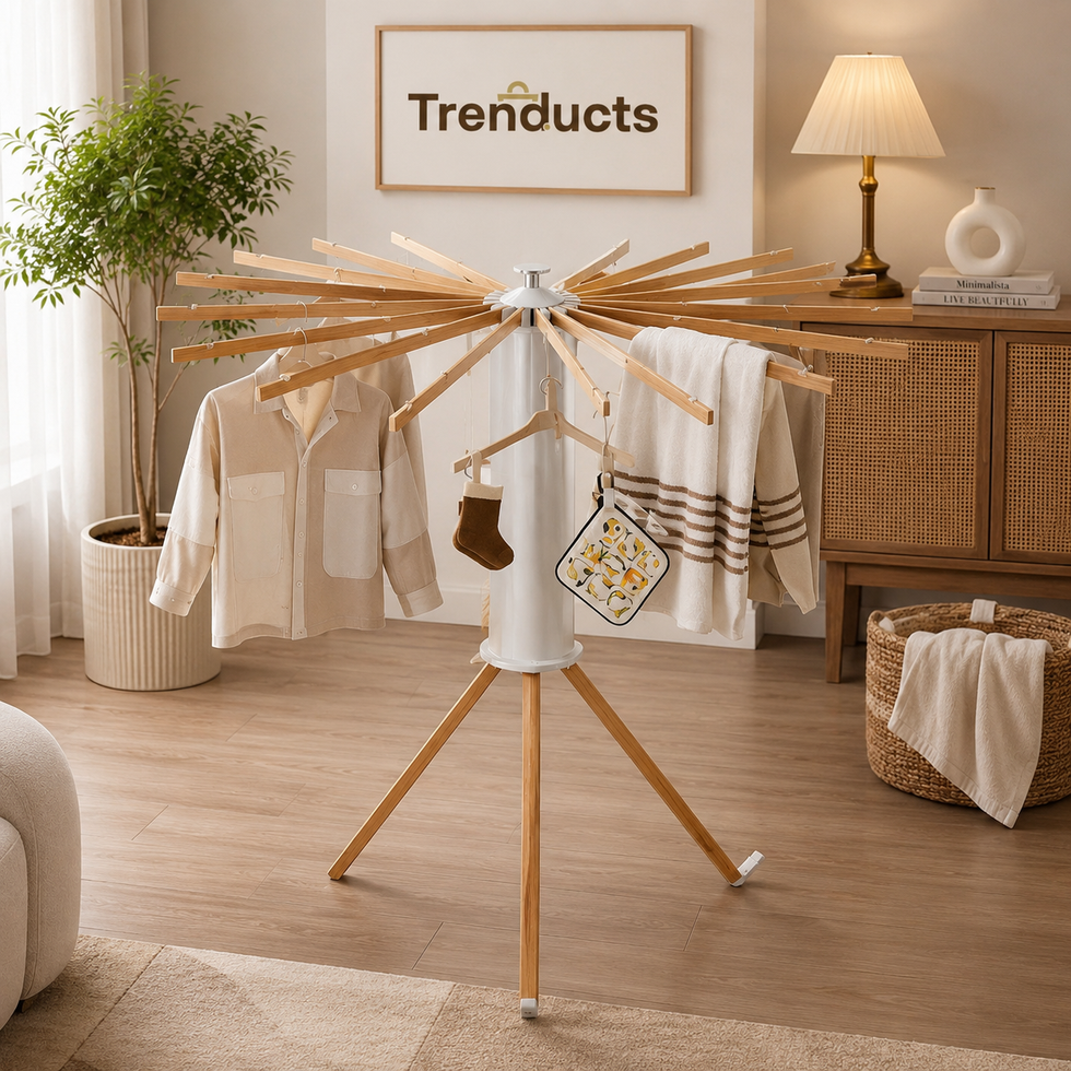 Smart Foldable Umbrella Clothes Drying Rack