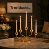 Majestic 5 Head Gold Metal Candle Stand Showpiece