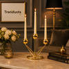 Vintage Imperial 3 Head Gold Candle Stand Showpiece