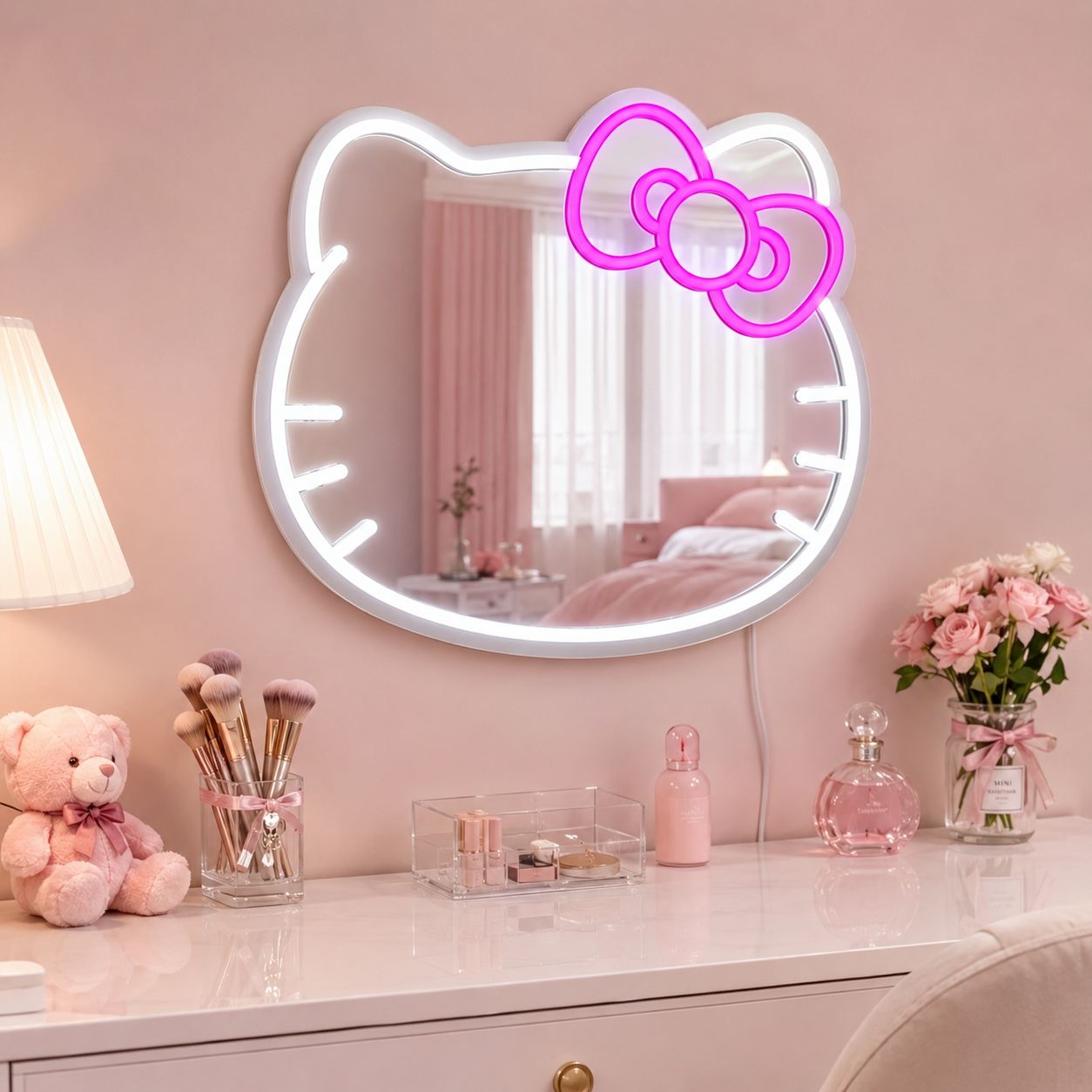 Hello Kitty LED Neon Wall Vanity Mirror