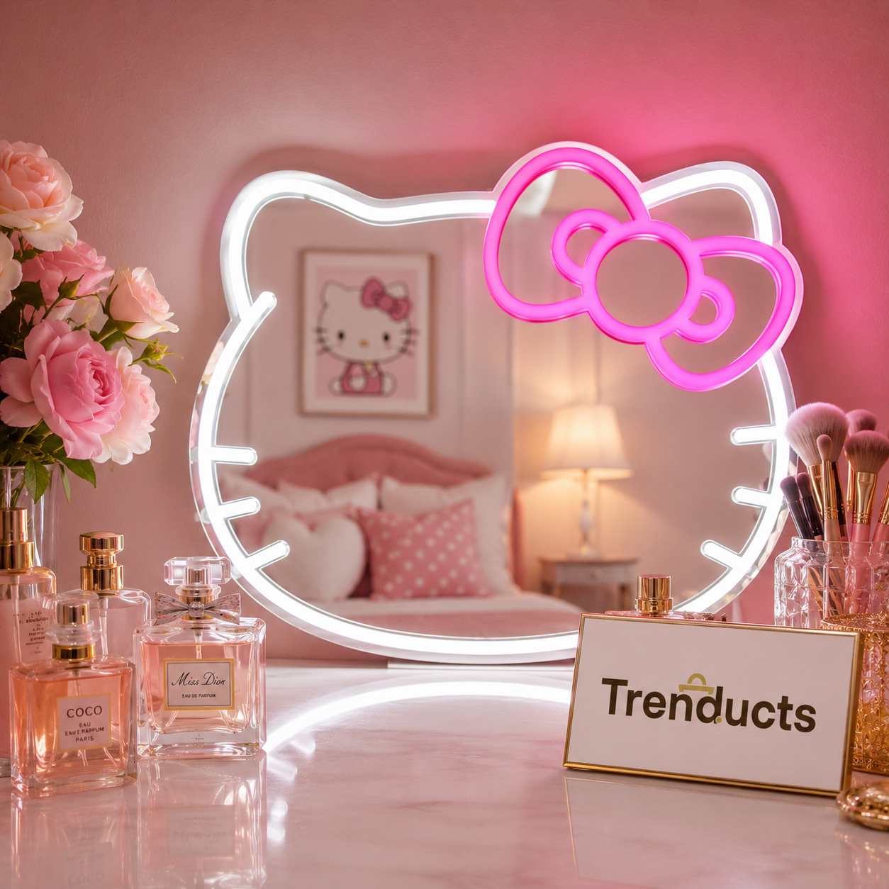 Hello Kitty LED Neon Wall Vanity Mirror