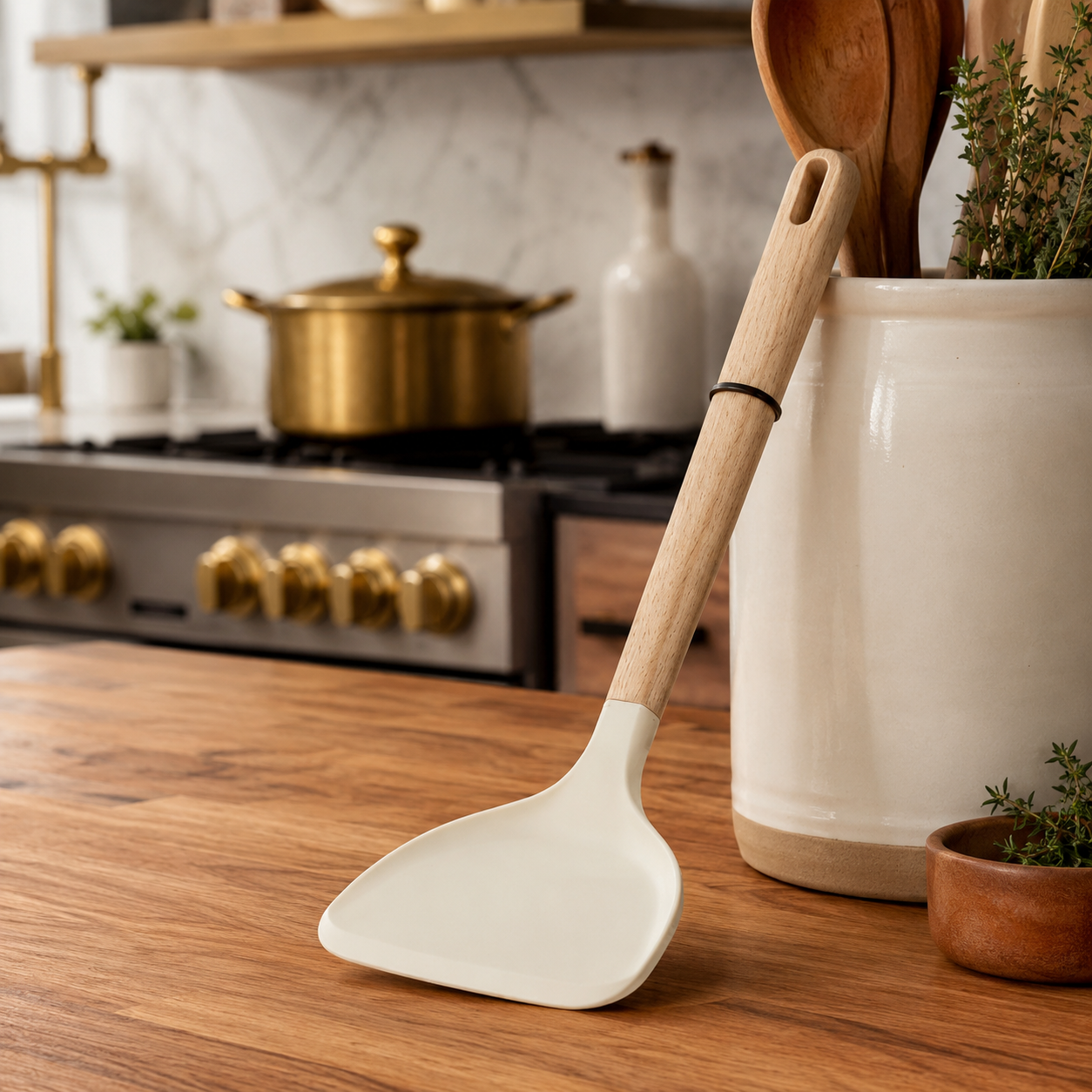 Beech Wood Spatula | Non-Stick Safe Kitchen Cooking Tool
