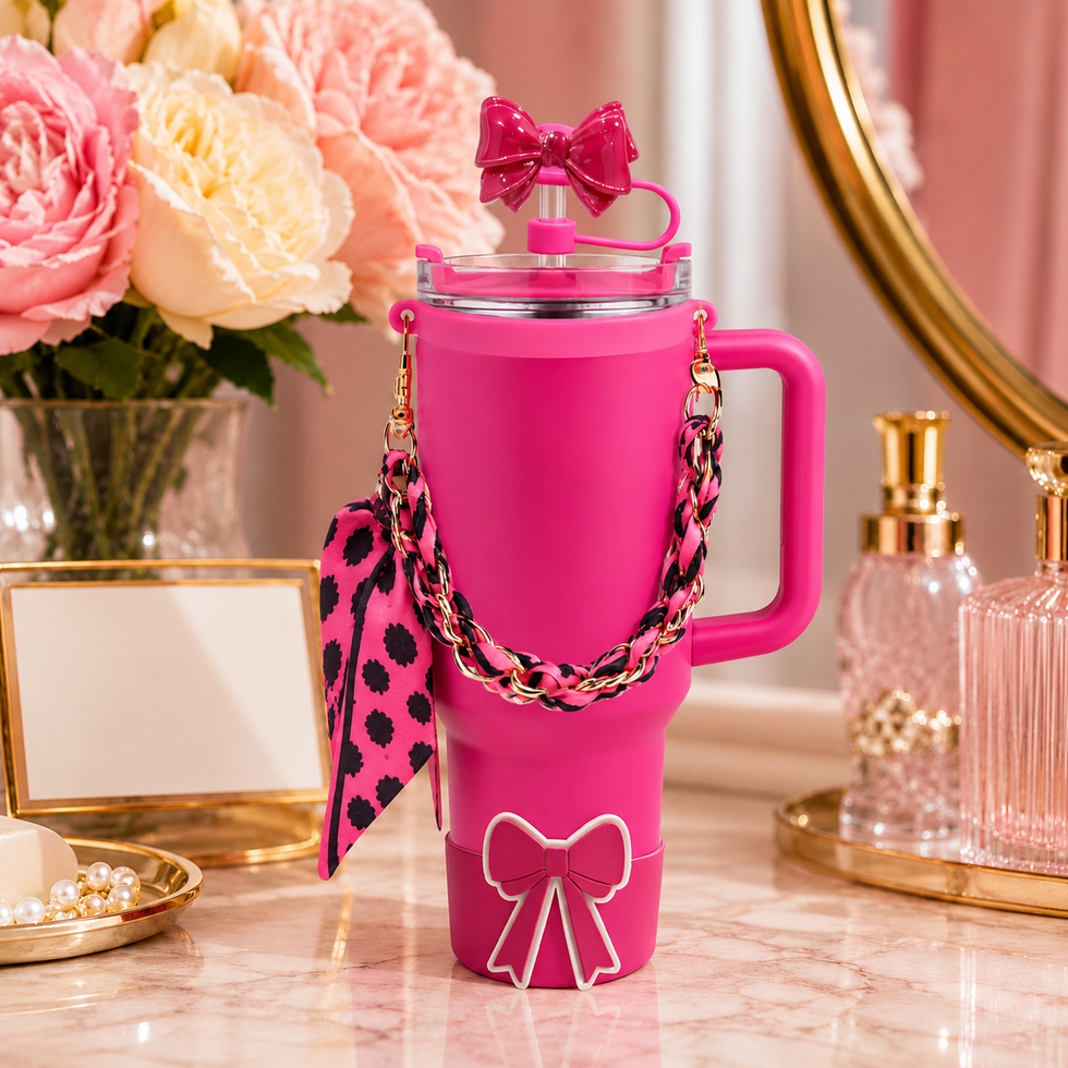 Stanley Tumbler Bow Accessories Set – Straw Topper, Silicone Boot & Scarf Handle