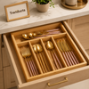 Bamboo Cutlery Tray - 5-Compartment Kitchen Drawer Organizer
