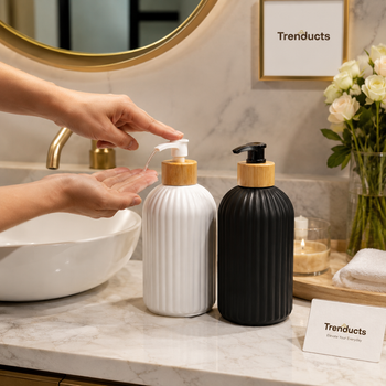 Bamboo Pump Soap Dispenser 500ml - Refillable Shampoo, Conditioner & Body Wash Bottle (each)