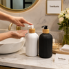 Bamboo Pump Soap Dispenser 500ml - Refillable Shampoo, Conditioner & Body Wash Bottle (each)
