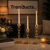 Imperial Majestic 3 Piece Gold Chain Candle Stand Set