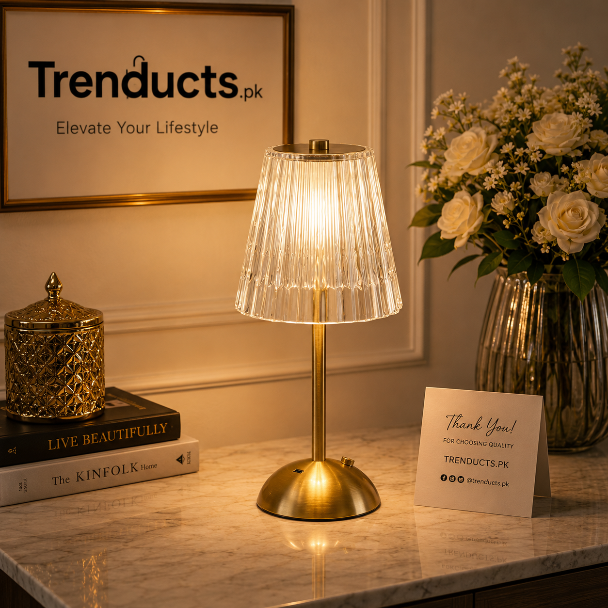 Linear Lamp - Ambient Fluted Table Light