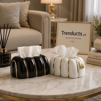 Majestic Scalloped Case - Luxury Ceramic Tissue Box