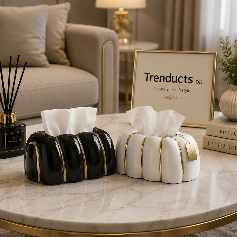 Majestic Scalloped Case - Luxury Ceramic Tissue Box