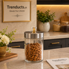 Crystal-Top Glass Canister  - Premium Kitchen Storage Jar
