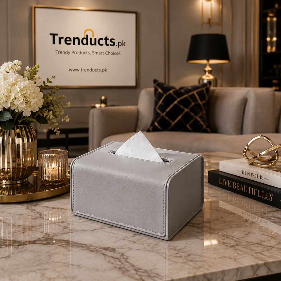 Luxury Leather-Styled Plastic Tissue Box Cover Holder