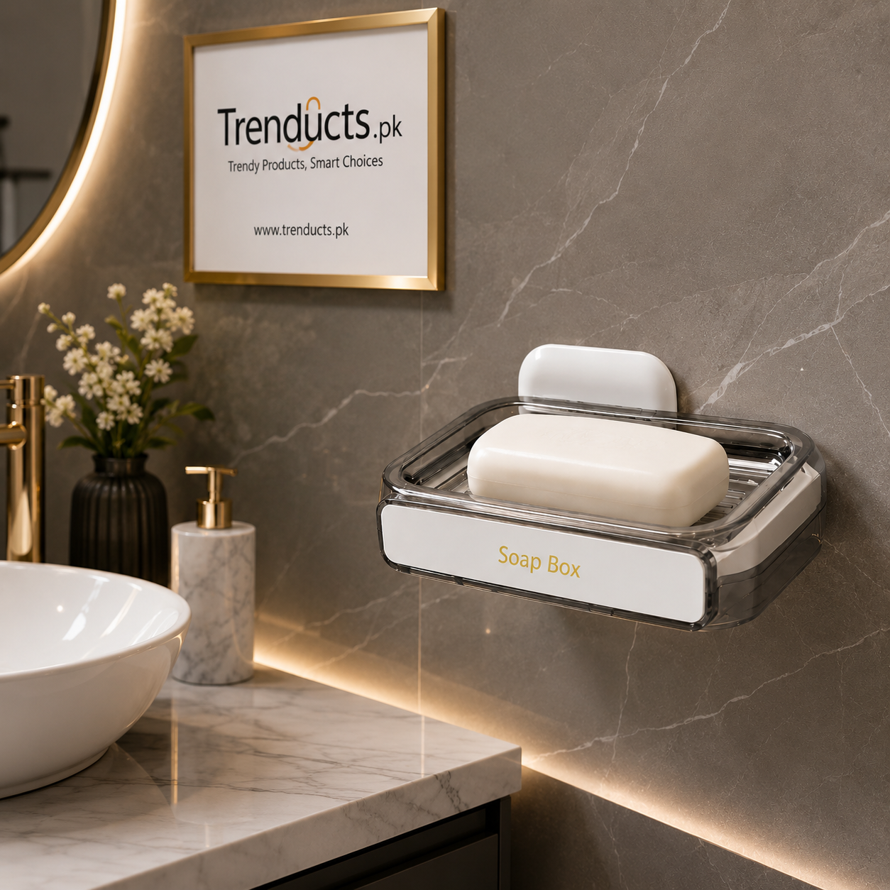 Luxury Acrylic Adhesive Soap Dish Holder for Bathroom