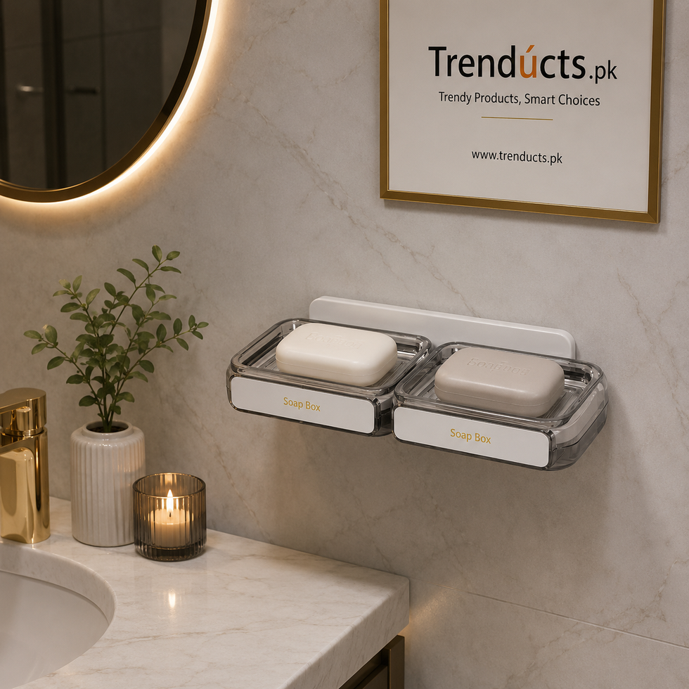 Luxury Double Acrylic Adhesive Soap Dish Holder Wall Mount