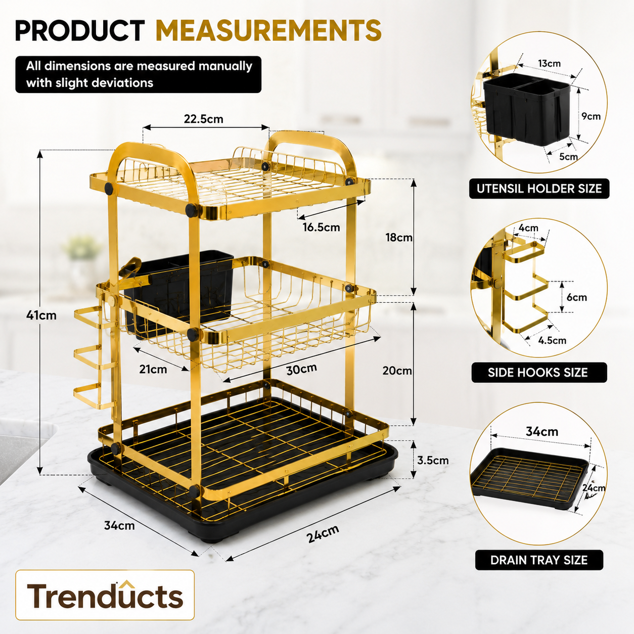 Premium Heavy-Duty Countertop Kitchen Dish Storage Rack
