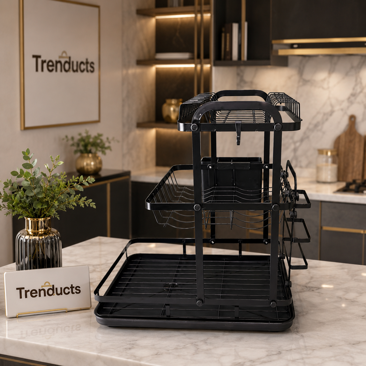 Premium Heavy-Duty Countertop Kitchen Dish Storage Rack
