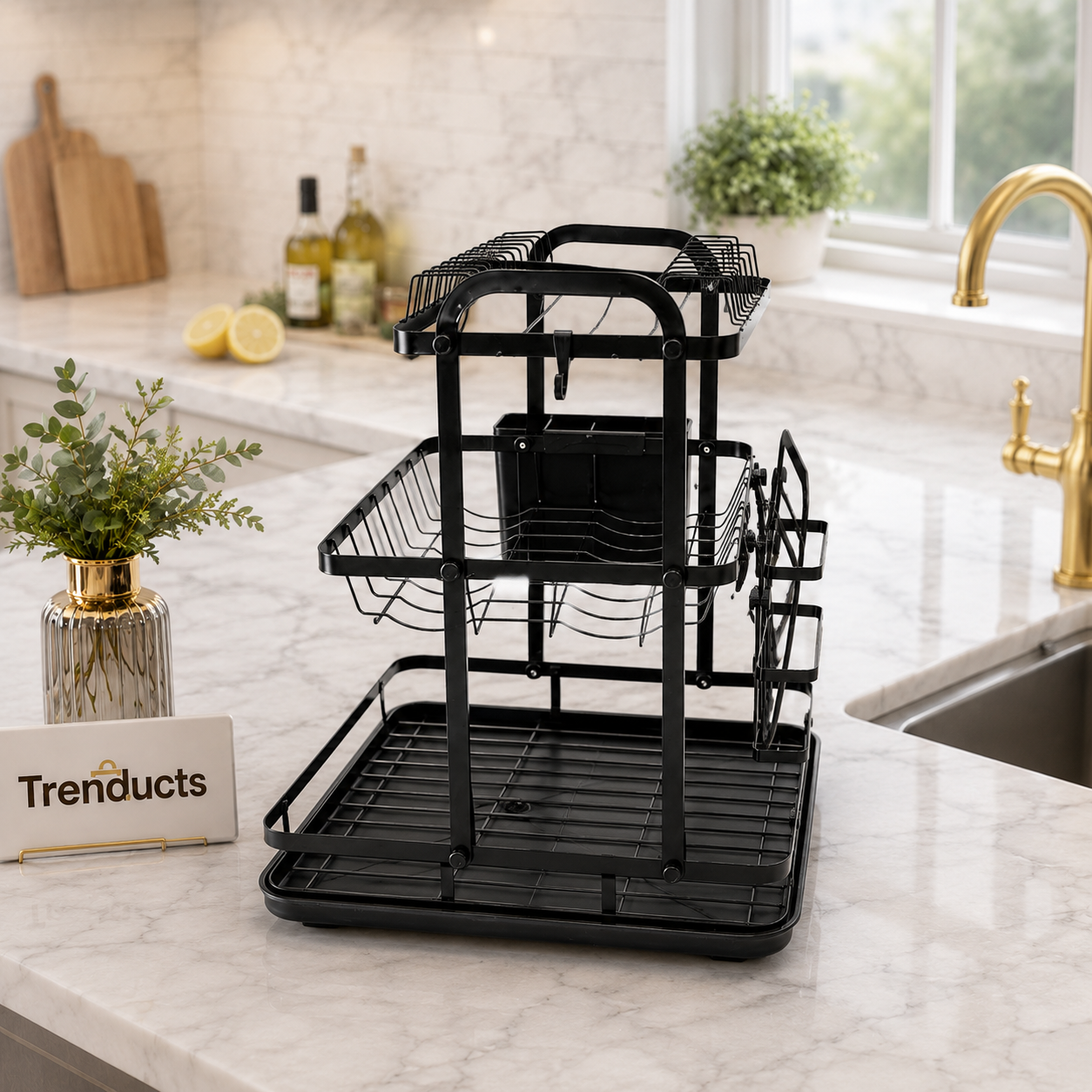 Premium Heavy-Duty Countertop Kitchen Dish Storage Rack