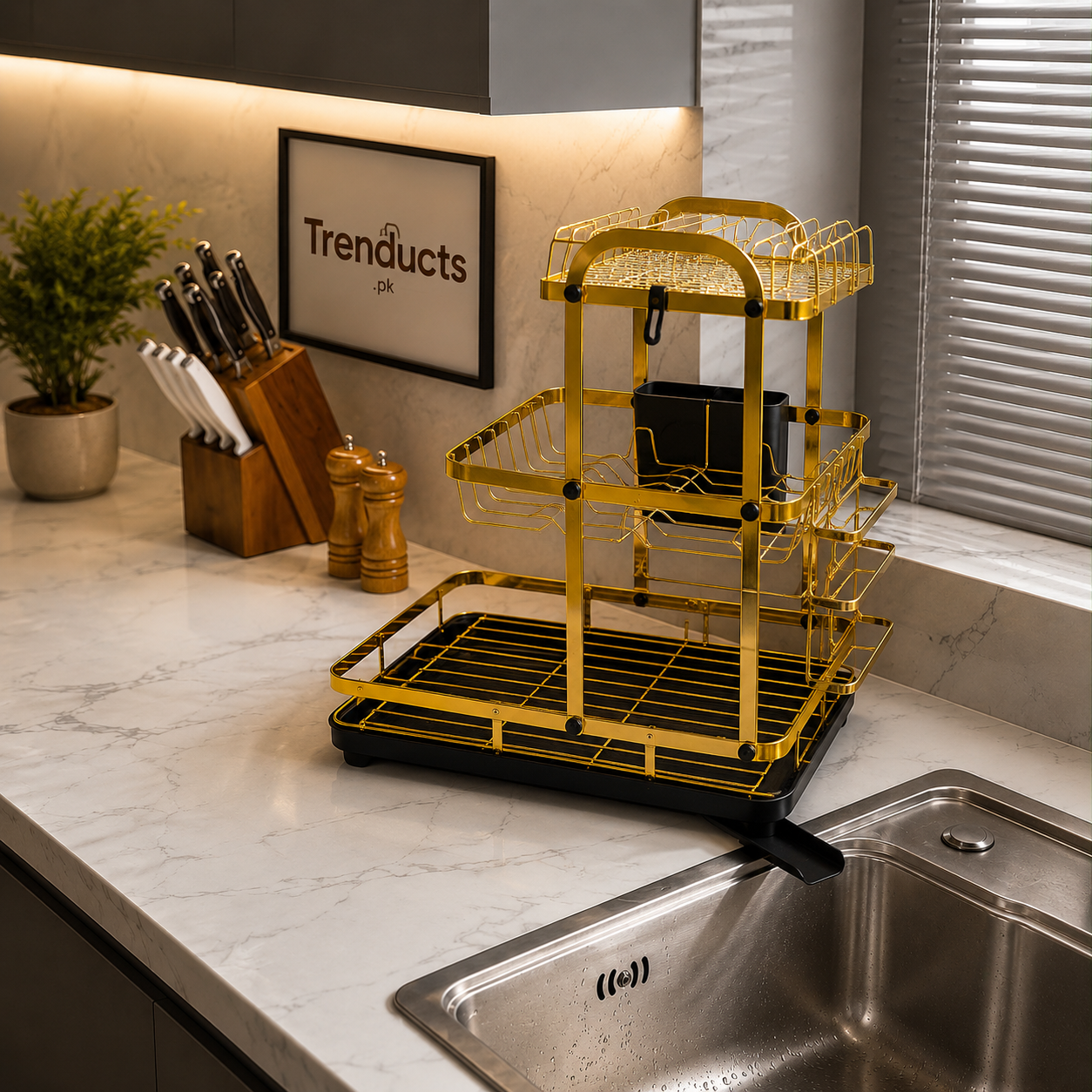 Premium Heavy-Duty Countertop Kitchen Dish Storage Rack