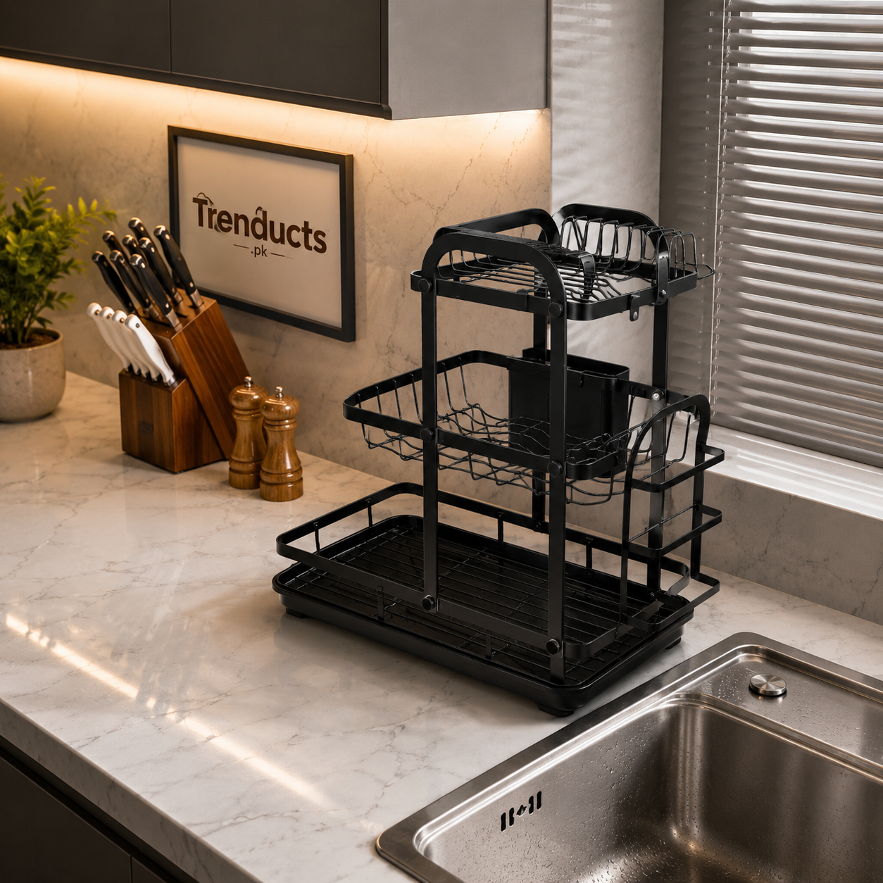 Premium Heavy-Duty Countertop Kitchen Dish Storage Rack