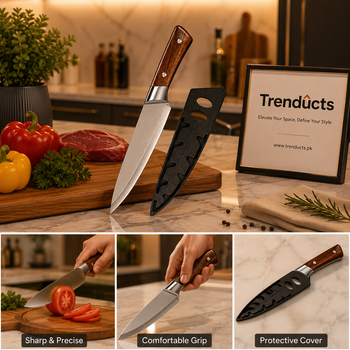 8" Stainless Steel Chef Knife with Protective Cover