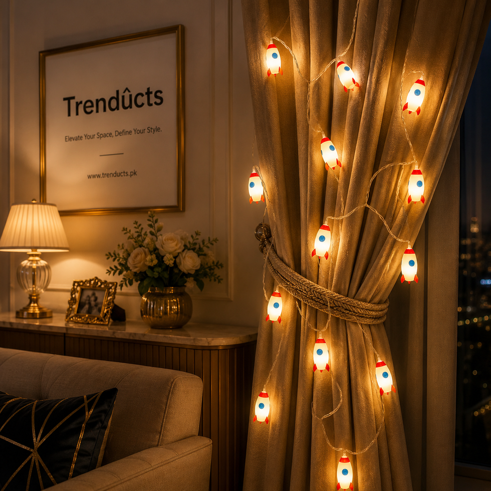 Rocket LED Fairy Lights: Space Theme Room Decor