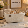 Imitation Rattan Plastic Storage Baskets with Handles