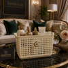 Imitation Rattan Plastic Storage Baskets with Handles