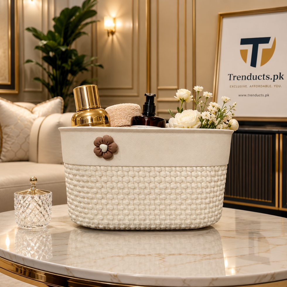 Imitation Rattan Plastic Storage Baskets with Handles