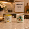 Vintage Enamel Coated Metal Mugs (each)