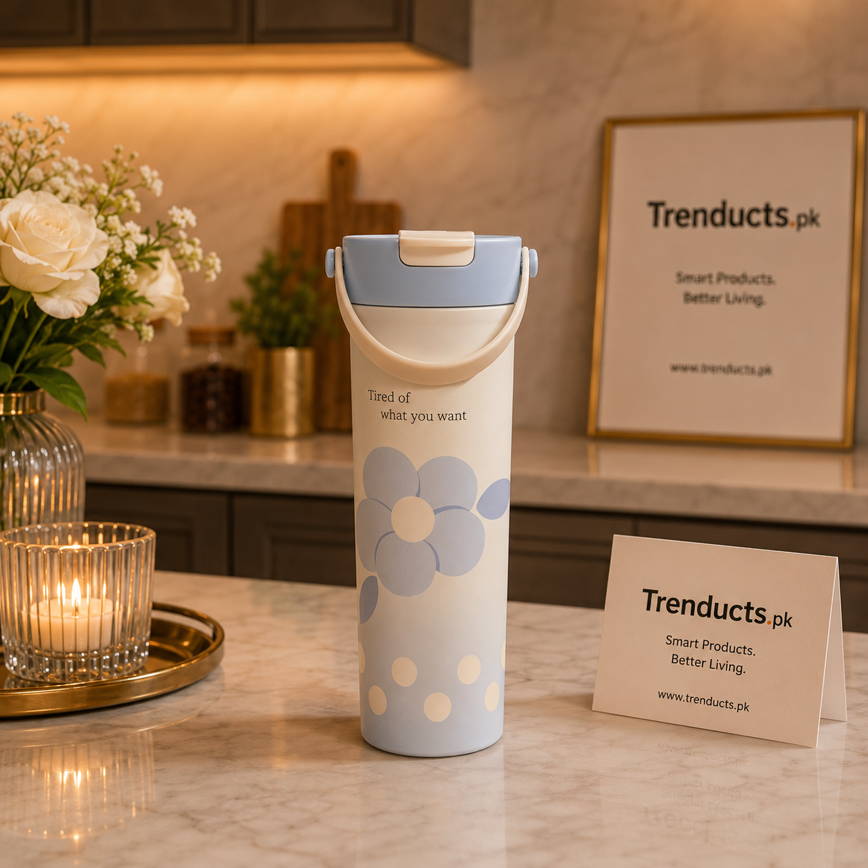 Premium 680ml Stainless Steel Travel Tumbler with Sip & Straw Lid