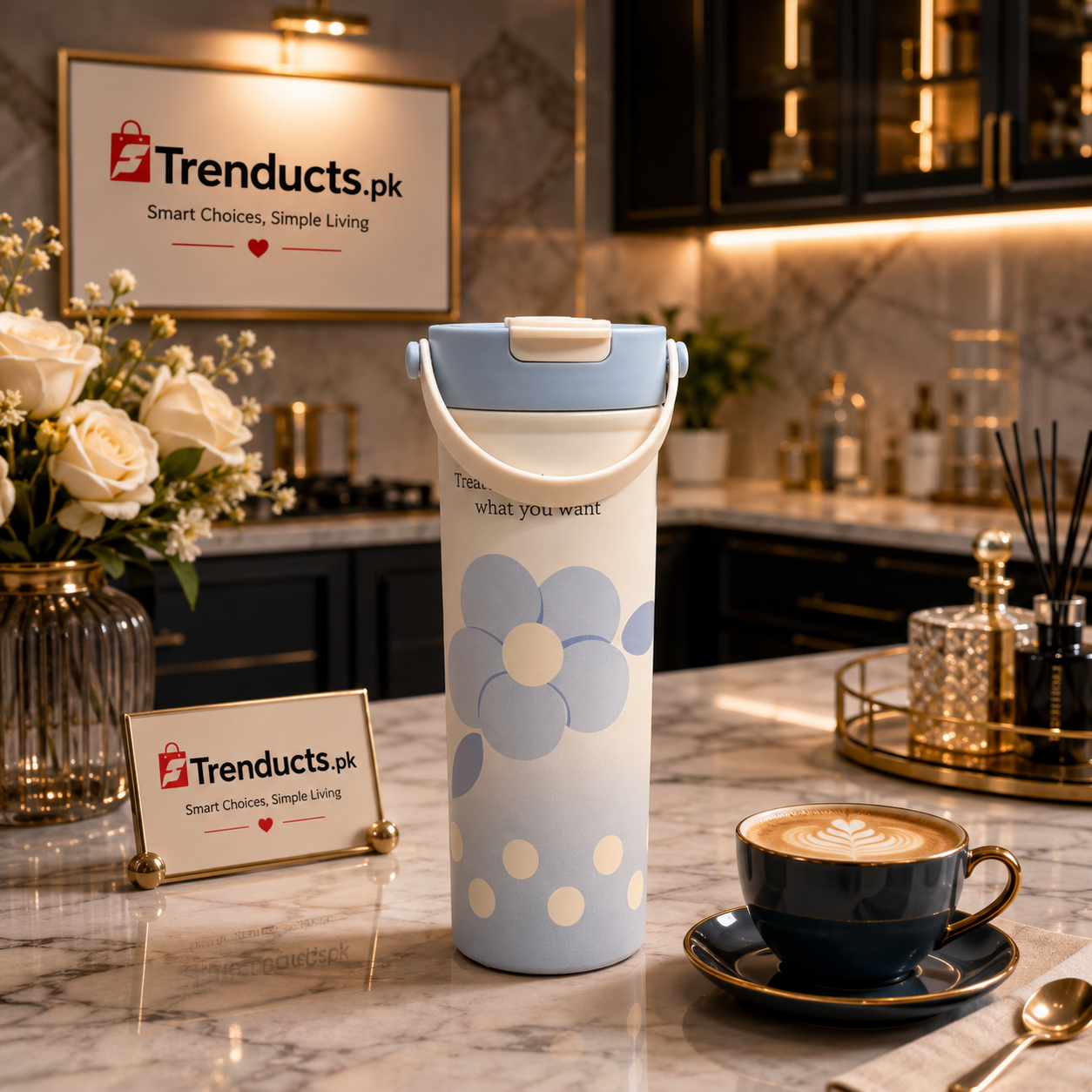 Premium 680ml Stainless Steel Travel Tumbler with Sip & Straw Lid
