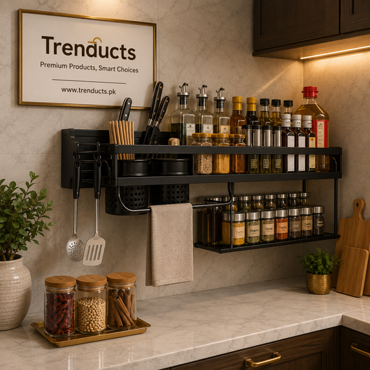 Multifunctional Spice Rack - Space Aluminum Kitchen Organizer
