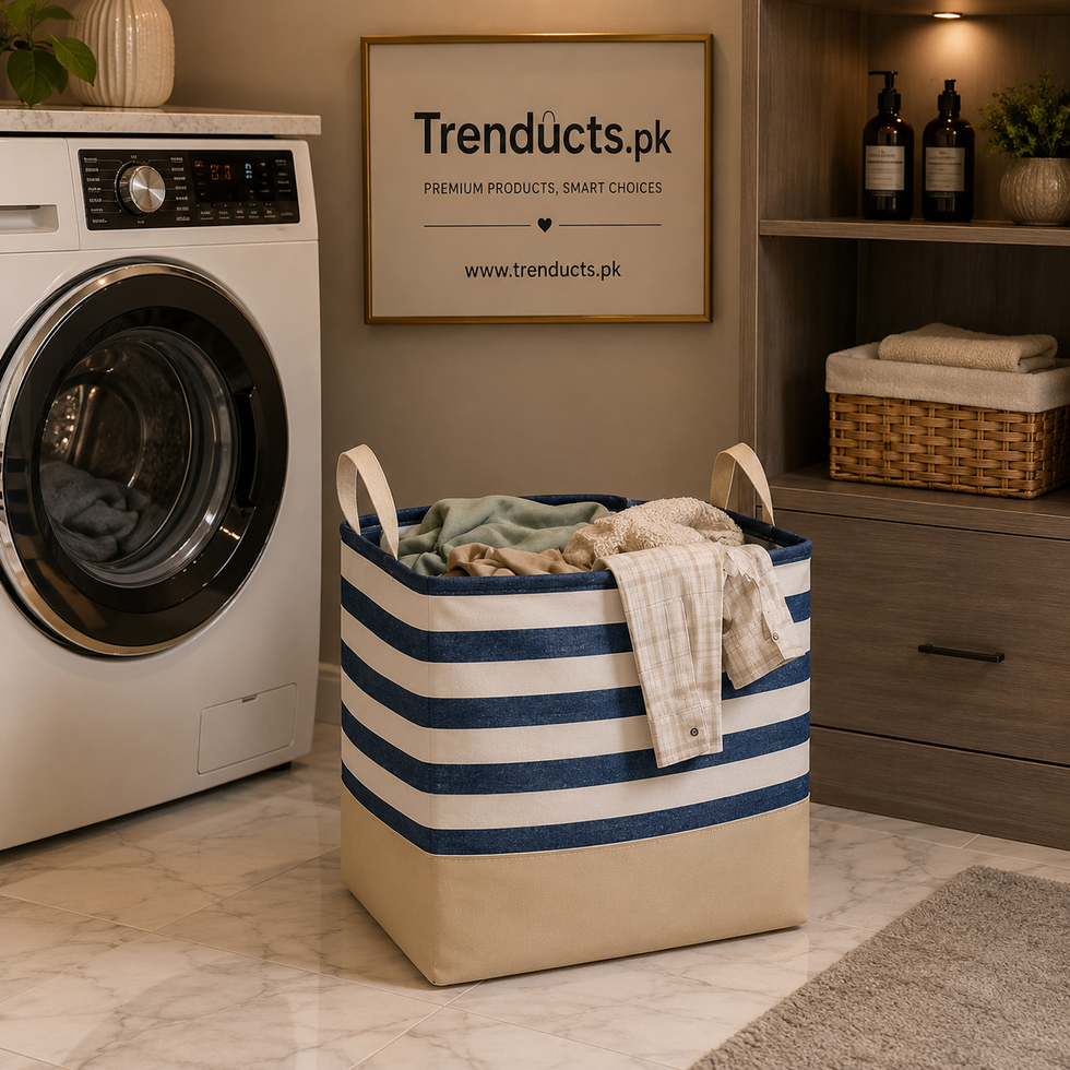 Foldable Fabric Laundry Basket - Portable Mesh Hamper