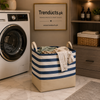 Foldable Fabric Laundry Basket - Portable Mesh Hamper