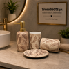4-Piece Bathroom Accessories Set - Ceramic Soap Dispenser