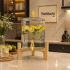 Elegant Square Glass Drink Dispenser - 3.6L with Golden Lid