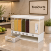 ملٹی کمپارٹمنٹ اسٹوریج کے ساتھ 6 میں 1 رائس ڈسپنسر