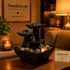 3-Tier LED Tabletop Water Fountain - Indoor Cascading Stream