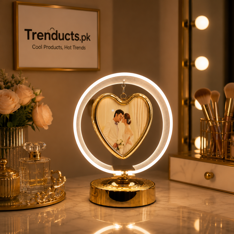 Premium LED Floating Photo Frames - Heart Shape Halo Stand