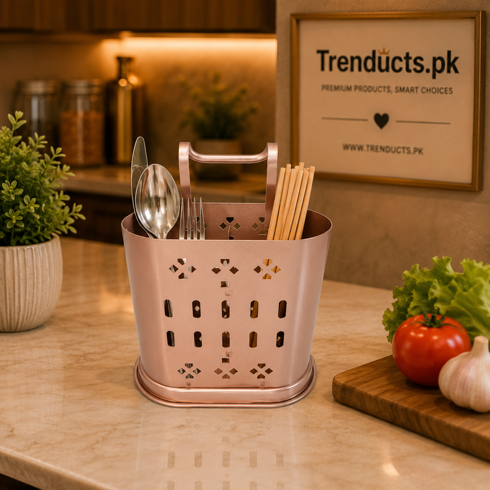 Premium Stainless Steel Cutlery Holder - Dual Slot Spoon Organizer