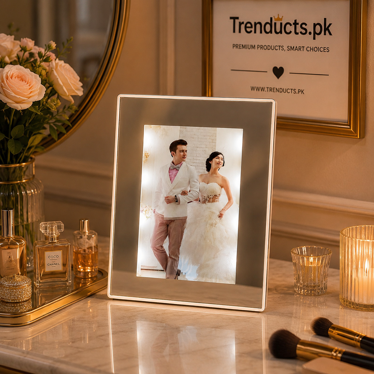 Premium LED Photo Frame - Magic Backlit Mirror Memory Showcase