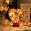 Premium Heart LED Photo Frame: Magic Backlit Mirror Memory Showcase
