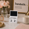 Blackboard Edition Wooden Perpetual Desk Calendar