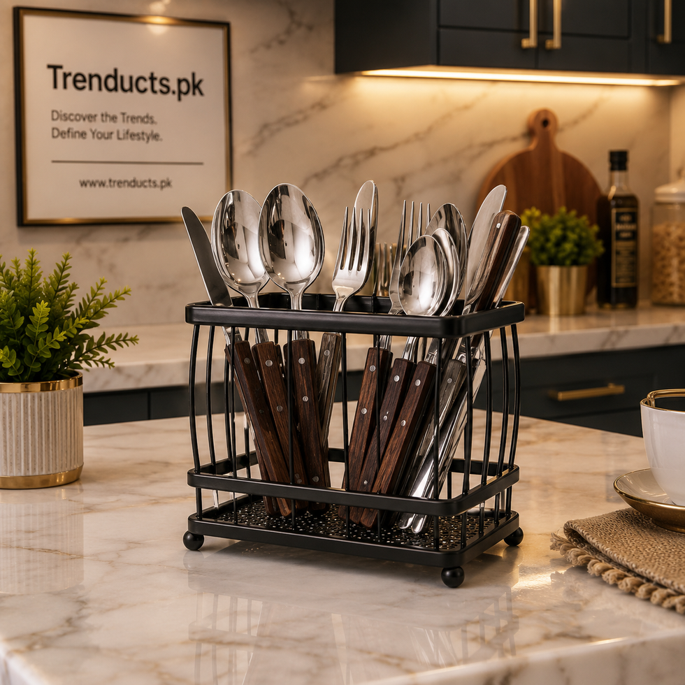 Versatile Desktop & Cutlery Metal Caddy (Random)