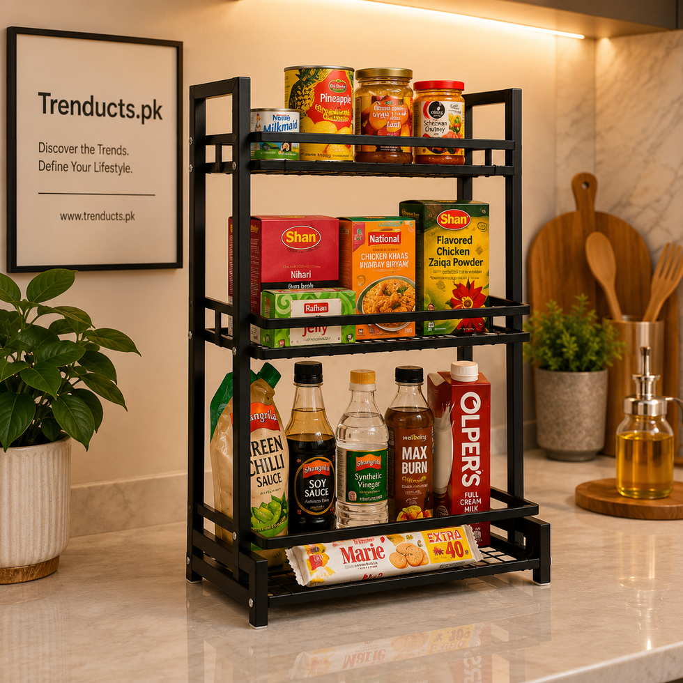 Multi-Tier Countertop Storage Rack & Spice Organizer