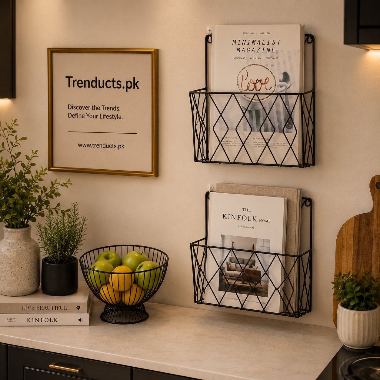 PaperPulse Wall-Mounted Magazine & Book Organizer
