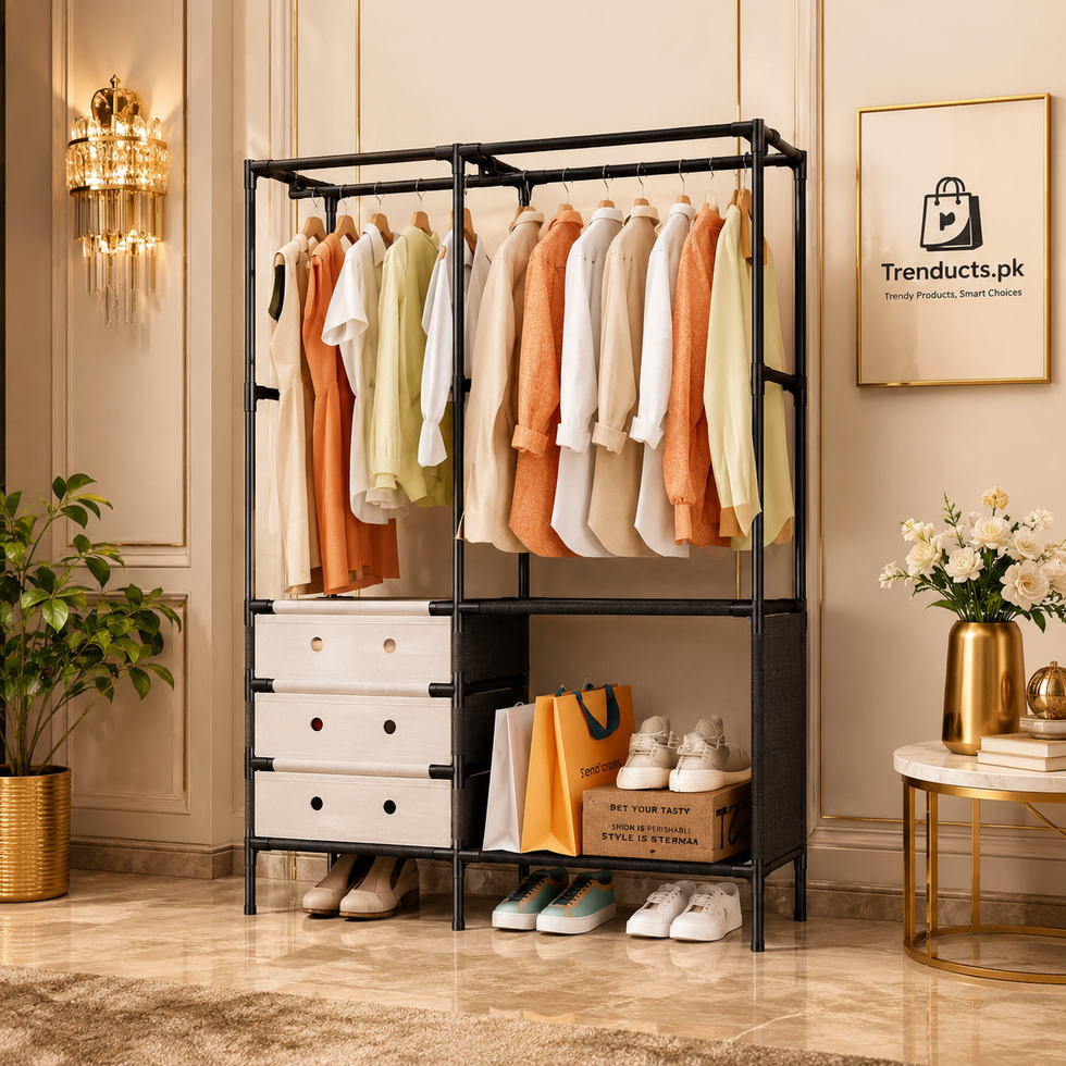 Multi-Functional Modular Wardrobe System – Heavy-Duty Space-Saving